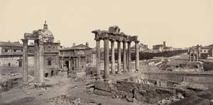 Lot 4007, Auction  123, Anderson, James, Panoramic view of the Forum Romanum with St. Peter's Basilica and the Temple of Saturn
