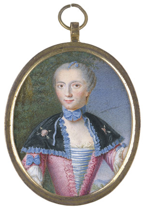 Lot 6817, Auction  110, Französisch, um 1750. Dame im karmesinroten Kleid