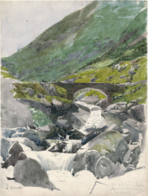 Los 6739 - Blunck, August - Sommerliche Berglandschaft mit steinerner Brücke - 0 - thumb
