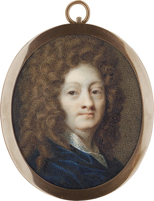 Los 6828 - Behn, Andreas von - zugeschrieben - Bildnis eines jungen Mannes mit rotbrauner Allongeperücke, in blauem Umhang mit weißen Spitzenkragen - 0 - thumb