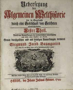 Los 2 - Baumgarten, Siegmund Jacob - Uebersetzung der Algemeinen Welthistorie  - 0 - thumb