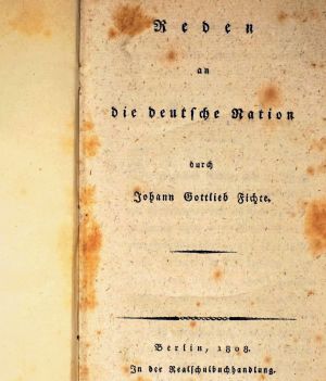 Lot 2180, Auction  123, Fichte, Johann Gottlieb, Reden an die deutsche Nation