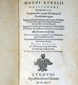 Lot 2510, Auction  123, Cassiodorus, F. M. A., Variarum libri XII et chronicon ad Theodericum regem.