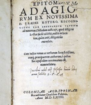 Lot 2524, Auction  123, Erasmus von Rotterdam, Desiderius, Epitome Adagiorum
