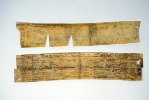 Los 2803 - Terentius Afer, Publius - Adelphoe. 2 Fragmentstreifen einer lateinischen Handschrift auf Pergament.  - 1 - thumb