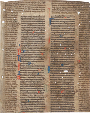 Lot 2849, Auction  123, Justinianus, Fragment aus einer lateinischen Handschrift auf Pergament. 
