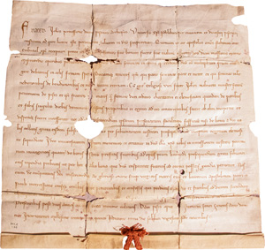 Lot 2854, Auction  123, Giovanni dei Conti, Erzbischof von Pisa. Erlass. Lateinische Urkunde auf Pergament. 1 Bl. 18  Zeilen. 