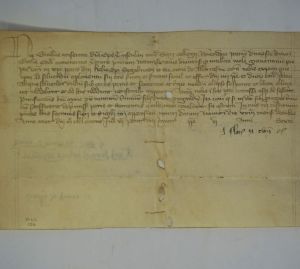 Lot 2868, Auction  123, Guillelmus Curti, Urkunde in lateinischer Schrift auf Pergament. 
