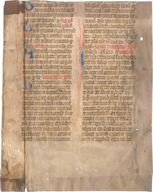 Lot 2876, Auction  123, Missale anglicum, Einzelblatt aus einer lateinische Handschrift auf Pergament. Fragment 
