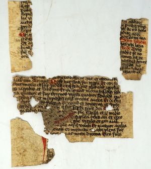 Lot 2878, Auction  123, "Heiliger Geist", 3 Fragmente einer spätmittelalterlichen deutschen Handschrift + Beilage