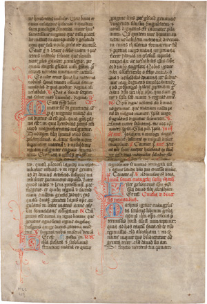 Lot 2879, Auction  123, Breviarium latinum, Einzelblatt einer lateinischen Handschrift auf Pergament