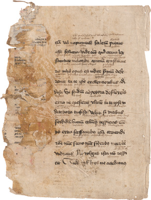 Lot 2886, Auction  123, Boethius, Anicius Manlius Severinus,  De philosophia consolatione. Einzelblatt einer lateinische Handschrift auf Papier