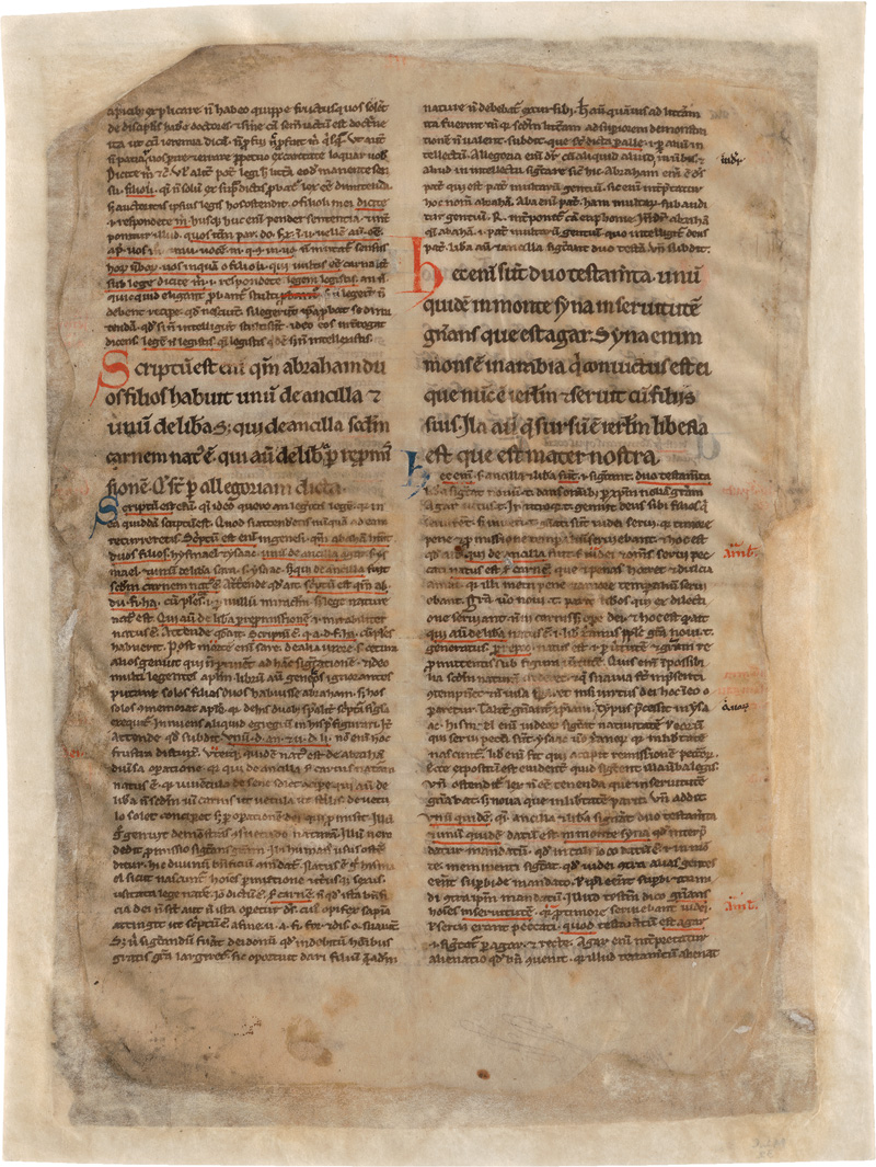 Lot 2826, Auction  123, Petrus Lombardus, Magna glossatura in epistolas Pauli. Einzelblatt