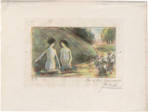 Lot 5519, Auction  123, Pissarro, Camille, Baigneuses gardeuses d’Oies