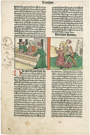 Lot 1203, Auction  101, Voragine, Jacobus de, Legenda Aurea Einzelblatt Nbg., Koberger 1488