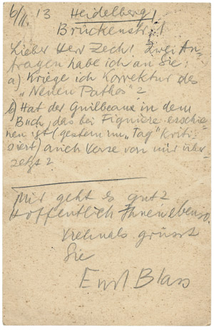 Lot 2507, Auction  101, Blass, Ernst, Postkarte 1913