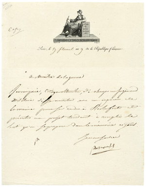 Lot 2675, Auction  101, Napoleon I. Bonaparte, Kaiser der Franzosen, Brief 1801 als 1. Konsul