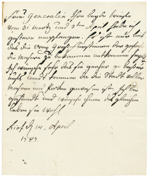 Lot 2687, Auction  101, Katharina II., die Große, Kaiserin von Rußland, Eigenhänd. Brief 1787 in deutscher Sprache