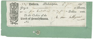 Lot 2693, Auction  101, Talleyrand, Charles Maurice, Signierter Scheck 1796