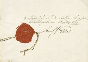 Lot 2703, Auction  101, Karl Eugen, Herzog von Württemberg, Urkunde 1758