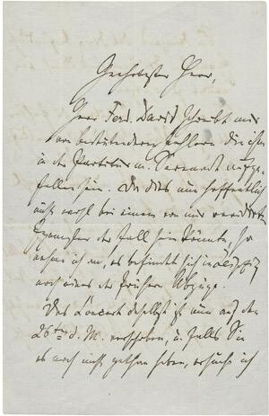 Lot 2727, Auction  101, Brahms, Johannes, Brief 1860 an Peter Joseph Simrock