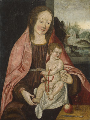 Lot 6003, Auction  101, Süddeutsch, Maria mit Kind vor einer Landschaft