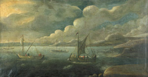 Lot 6021, Auction  101, Niederländisch, Fischerboote bei ruhiger See vor der Küste