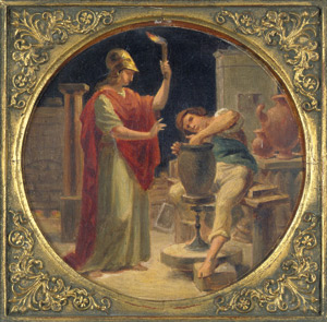 Lot 6090, Auction  101, Kloeber, Carl Friedrich August von, Minerva inspiriert einen Töpfer