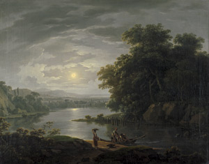 Lot 6107, Auction  101, Scheyerer, Franz, Flusslandschaft bei Vollmond