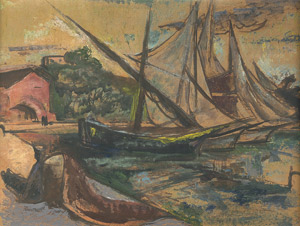 Lot 7379, Auction  101, Sohn-Rethel, Carl Ernst (Karli), Fischerboote im Hafen von Positano