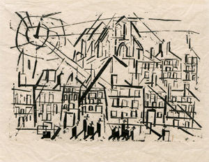 Lot 8127, Auction  101, Feininger, Lyonel, Stadt mit Kirche in der Sonne (Kirchgänger)