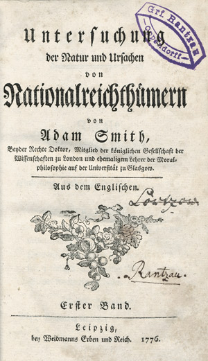 Lot 760, Auction  102, Smith, Adam, Untersuchung der Natur und Ursachen von Nationalreichthümern