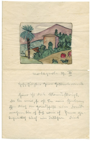 Lot 2346, Auction  102, Hesse, Hermann, Brief mit Aquarell
