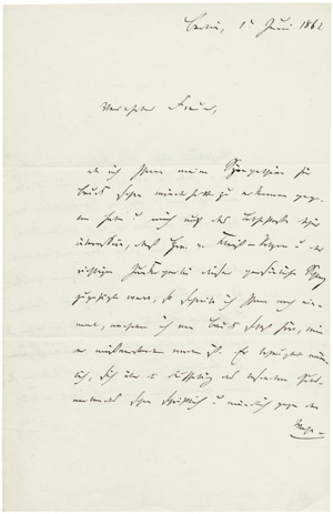 Lot 2456, Auction  102, Virchow, Rudolf, Brief 1862