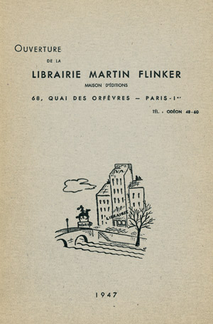 Lot 3213, Auction  102, Flinker, Martin, Ouverture de la Librairie Martin Flinker Maison d'éditions