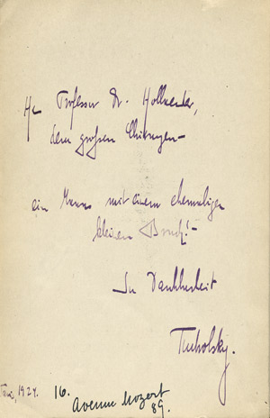 Lot 3654, Auction  102, Tucholsky, Kurt, Fromme Gesänge