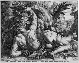 Lot 5143, Auction  102, Goltzius, Hendrick, Der Drachen vernichtet die Freunde des Cadmus