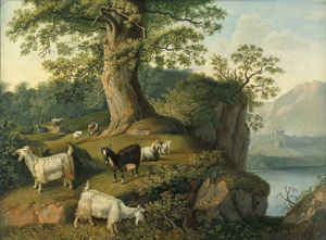 Lot 6069, Auction  102, Hackert, Jakob Philipp - Nachfolge, Südliche Landschaft mit weidenden Ziegen