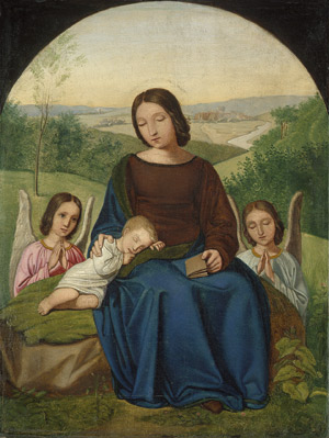 Lot 6075, Auction  102, Deutsch, Maria mit dem schlafenden Jesusknaben, begleitet von zwei Engeln