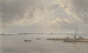 Lot 6084, Auction  102, Petersen, Vilhelm Peter Carl, Aussicht vom Hafen in Humlebæk (Dänemark) auf die Insel Hvn (Schweden) im Øresund