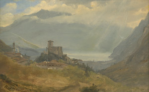 Lot 6085, Auction  102, Petersen, Vilhelm Peter Carl, Das Kastell von Tenno mit Blick auf den Gardasee