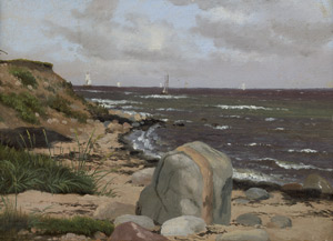 Lot 6103, Auction  102, Raadsig, Johan Peter, Strandpartie mit Felsen bei Kullen