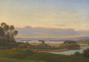 Lot 6112, Auction  102, Kiærskou, Frederik Christian Jakobsen, Seenlandschaft bei Abenddämmerung