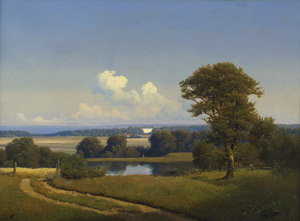 Lot 6116, Auction  102, Kieldrup, Anton Edvard, Aussicht von Fortunen auf den Dyrehaven kurz vor Kopenhagen, im Hintergrund der Øresund