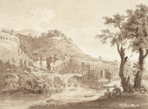 Lot 6323, Auction  102, Dies, Albert Christoph, Flußlandschaft bei Rom 