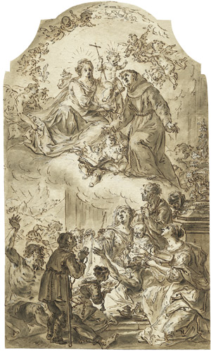 Lot 6326, Auction  102, Enderle, Johann Baptist, Der hl. Antonius als Fürbitter für die Kranken und Armen