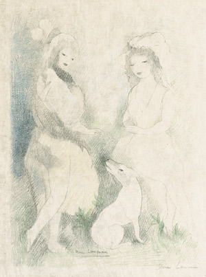 Lot 7260, Auction  102, Laurencin, Marie, Deux femmes et un chien