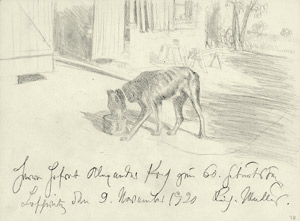 Lot 7328, Auction  102, Müller, Richard, Fressender Hund vor dem Haus