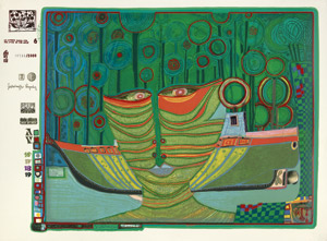 Lot 8033, Auction  102, Hundertwasser, Friedensreich, Kolumbus Regentag in Indien