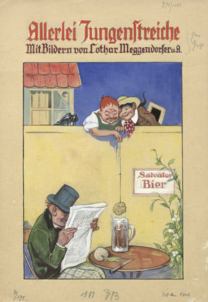 Lot 2458, Auction  103, Pfeiffer, Harry R., Originalentwurf zu "Allerlei Jungenstreiche" 